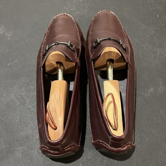 Cole Haan Wyatt Leather Bit Loafers Mens 11 M Brown Perforated Leather Driver - Picture 9 of 11